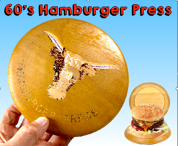 JUMBO Hamburger Press 1960&#39;s Features A Big Hereford Steer Staring You Down - $25.19
