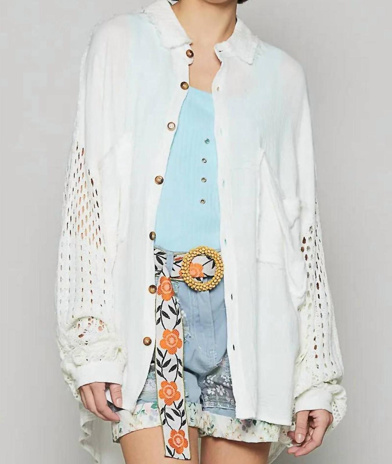 Pol Oversized Gauze Button Up Size L - $36.63