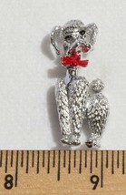 Vintage Silver Tone Poodle Dog Brooch Pin jds - £31.41 GBP