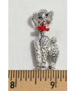Vintage Silver Tone Poodle Dog Brooch Pin jds - £31.81 GBP