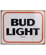 Bud Light Beer Sign, 2021, New w/Distressed Look, Man Cave Decor, Desper... - $13.27 CAD