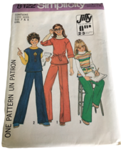 Simplicity Sewing Pattern 8122 Jiffy Top Pants Outfit Vintage 1970s UC Girls 7 8 - £2.35 GBP