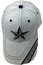 Dallas Star Adjustable Baseball Cap Hat White Blue Gray 3D Embroidered Star OSFM image 3