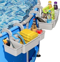 Poolside Storage Basket with 2 Cup holder Stretchable Pool Toy Basket fo... - $81.36