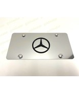 3D Blk Mercedes-Benz Star LOGO Emblem Silver Aluminum Chrome Front Licen... - $28.95