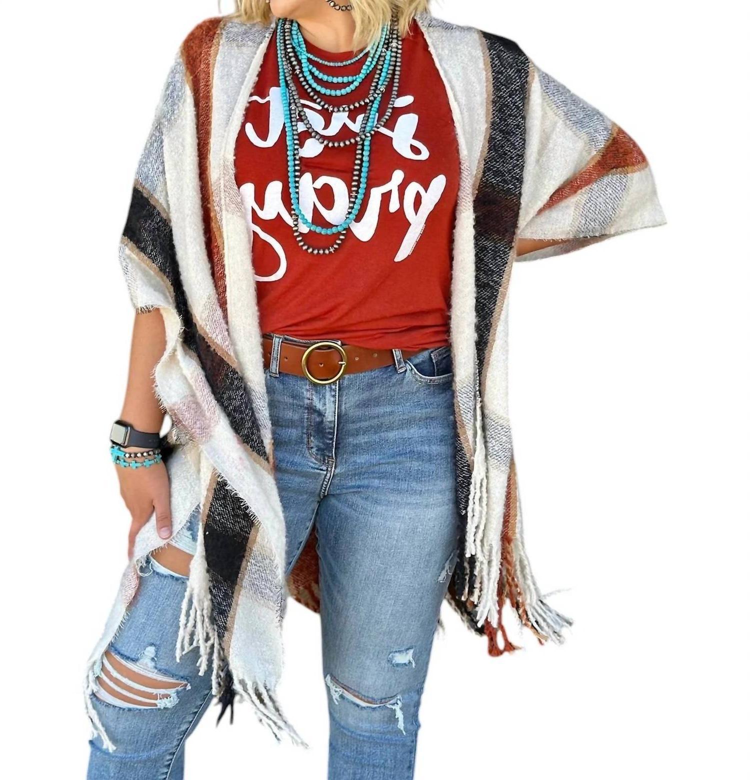 Texas True Threads Plaid Stacie Plaid Kimono Size One Size - $39.60