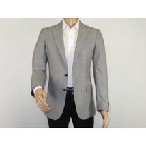 Men Sport Coat by Berlusconi Turkey Soft European Plaid #AT77 02 Gray Linen image 2