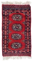 Handmade vintage Pakistani Lahore mat 1.4&#39; x 2.8&#39; (45cm x 86cm) 1970s - £279.15 GBP
