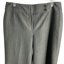 Larry Levine Stretch Cropped Dress Pants 12 Grey Striped Pockets  - £14.78 GBP