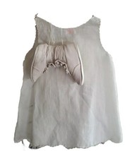 Vintage Decor ~ Child&#39;s Cotton Dress w/Ceramic Shoes on Wooden Hanger - £37.36 GBP