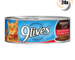 24x Cans 9Lives Hearty Cuts Real Beef &amp; Chicken in Gravy Cat Food 5.5oz - £34.03 GBP