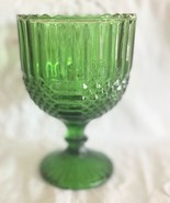 Anchor Hocking Emerald Green Criss-Cross Wintergreen Chalice Planter 6 1... - $282.06 MXN