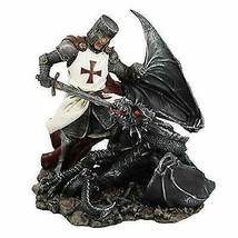 Pacific Giftware The Crusader Knight Slaying Dragon Collectible Figurine - £44.09 GBP