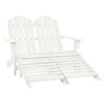 2-Seater Garden Adirondack Chair&amp;Ottoman Fir Wood White - £56.32 GBP