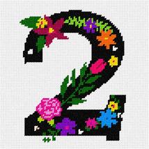 Pepita Needlepoint kit: Number Two Primary Floral, 7&quot; x 7&quot; - £39.91 GBP+