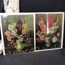 Pair Of Vintage Signed Color Print Joseph Jost Floral Still Life’s 11 3/4” X 15” - £27.22 GBP