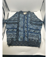 Vintage Norm Thompson Sweater Mens Medium M Blue 3D Textured Knit Coogi ... - $1,238.69 MXN
