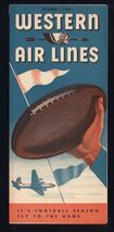 WESTERN AIRLINES October 1946 *TIMETABLE SCHEDULE &amp; FARES *it's FOOTBALL... - $16.78
