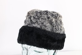 Vintage 50s Distressed Fleece Fur Astrakhan Diplomat Persian Hat Cap Gra... - £46.68 GBP