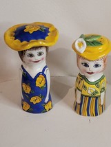 Bella Casa By Ganz Susan Paley Salt &amp; Pepper Shakers Pansy &amp; Lily - £19.43 GBP