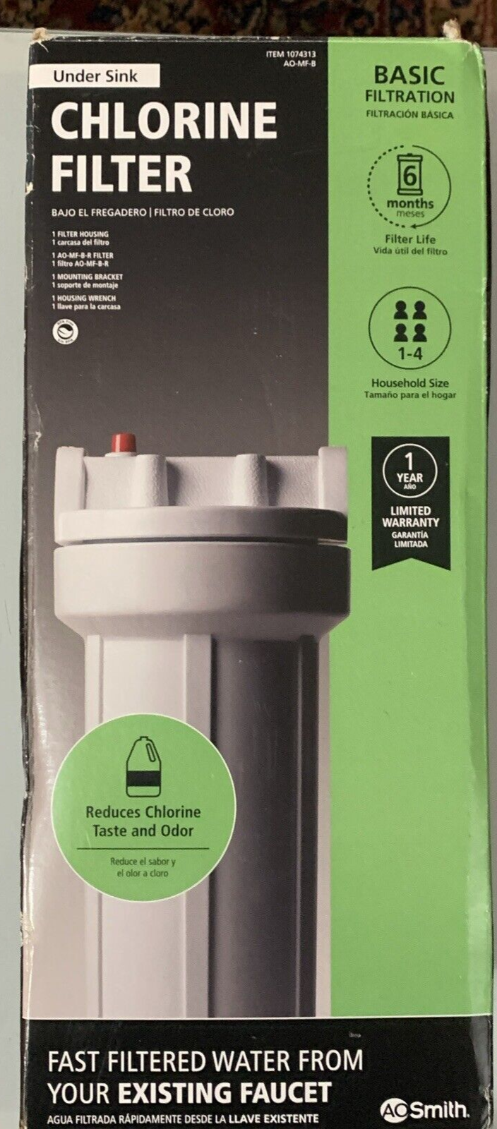 AO Smith AO-MF-B UnderSink Chlorine Water Filter - $19.68