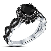 2 Ct Round Simulated Diamond 14K White Gold Over Women&#39;s Engagement Wedding Ring - £52.75 GBP