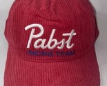 Pabst Blue Ribbon PBR Racing Team Red Corduroy Hat Snapback Adjustable C... - £20.91 GBP