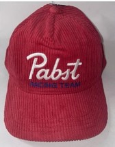 Pabst Blue Ribbon PBR Racing Team Red Corduroy Hat Snapback Adjustable C... - £20.50 GBP