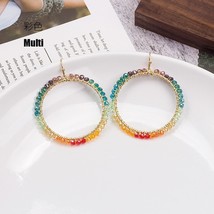 Bohemian Fashion Colored Round Glass Bead Ethnic Handmade Circle Drop Earring Fo - £10.29 GBP