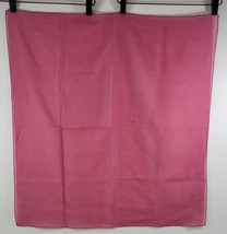 Vintage Woman Transparent Polyester Sheer Square Red Pink Scarf Handkerc... - $4.94