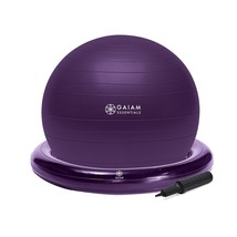 Essentials Balance Ball &amp; Base Kit, 65Cm Yoga Ball Chair, Exercise Ball ... - £43.09 GBP