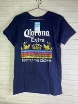 NEW Corona Extra Protect The Crown Blue Short Sleeve Tee T-Shirt Mens Size M - £13.59 GBP