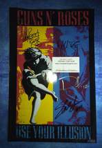 Guns N Roses Hand Signed Autograph Poster Axl Rose, Slash, Dizzy Reed, Duff McKa - £509.04 GBP