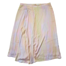 NWT Vince Satin Rainbow Tie-Dye Asymmetrical Drape Midi Skirt 16 - $91.08