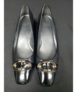 Stuart Weitzman Black Patent Leather Wedge Kitten Heels Slip On Women&#39;s 7.5 - €43,15 EUR