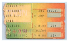 The Ramones Concert Ticket Stub March 6 1982 Ouest Islip New York - £39.82 GBP