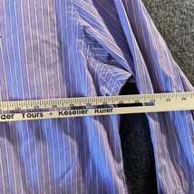 Ralph Lauren Dress Shirt Mens 17.5 Purple Striped Preppy Formal Button U... - $13.89