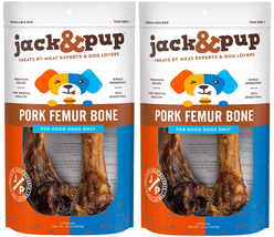 (Pack of 2) Jack &amp; Pup 8 inch Pig Femur Bone - 2pk - Total of 4 Bones - £19.34 GBP
