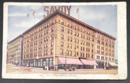 1900s Savoy Hotel Denver CO Colorado #699 American Flags Postcard - £7.63 GBP