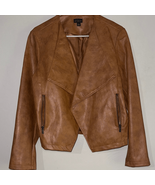 Ann Taylor Factory Tan Faux Leather Jacket - $29.40
