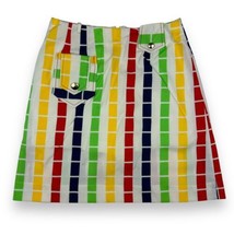 Vtg 1970s Colorblock By David Smith Skirt Skort Striped Pockets Undersho... - $26.70