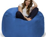 Giant 4&#39; Memory Foam Furniture Bean Bag - Big Sofa With Soft Micro Fiber... - £142.75 GBP