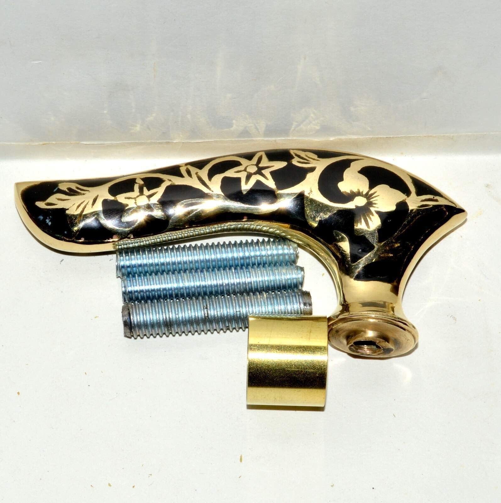 Brass Black Handle stylish Vintage Walking Cane For Wooden Walking Stick... - $21.80