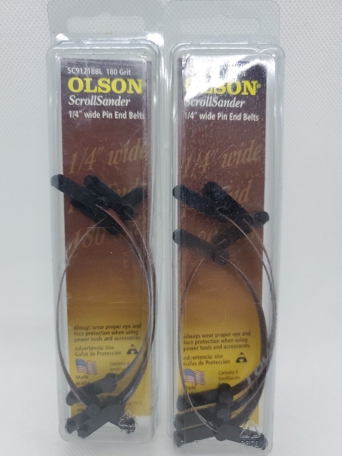 Lot of 2 Olson ScrollSanders 5in L x 1/4in W Fabric Sanding Belt 180 Grit 4 pc - $14.84