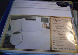 Elegant Comfort 1500 thread ct Egyptian cotton 4 pcs set - Queen - white - £20.09 GBP