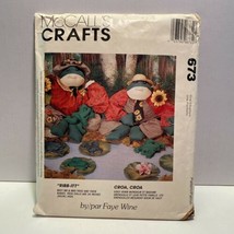 McCalls Crafts 673 Mr Mrs Baby Frogs 24" Stuffed Dolls 1995 Uncut Vtg Pattern - $7.83
