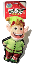 Happy Tails Holiday Dog Toy Christmas Elf Durable Squeaker Fetch Chew Play 10in - £19.47 GBP