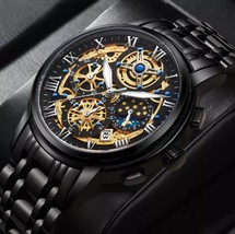 Reloj analógico de acero inoxidable para hombre, accesorio de pulsera resistente - £28.30 GBP