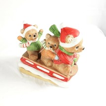 Homco 5306 Bears Sledding Christmas Holiday Figurines - £17.79 GBP