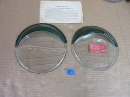 Pair Antique Macbeth Headlamp Headlight Lens Green Eyebrow     F - $176.37